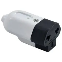 Ficha Bipolar 10 Amp Hembra con Tierra Blanco
