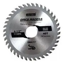 Disco para Amoladora Corte de Madera 115 x 4" 1/2 - 40 Dientes